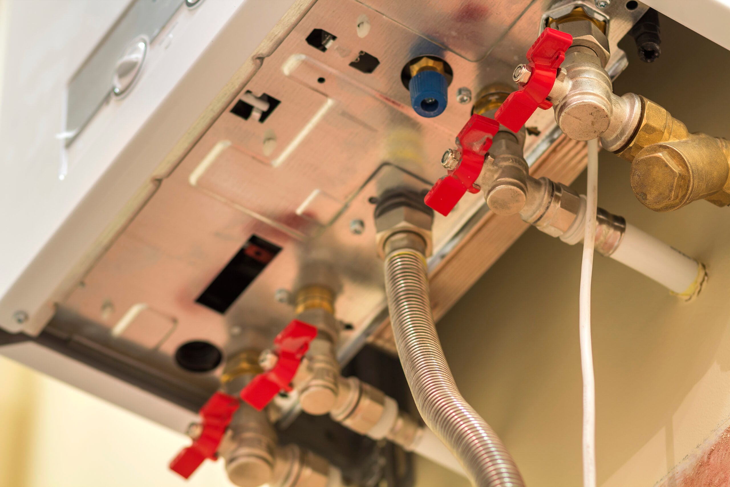 Gas water heater connection inspected during a rental property gas safety check in Melbourne